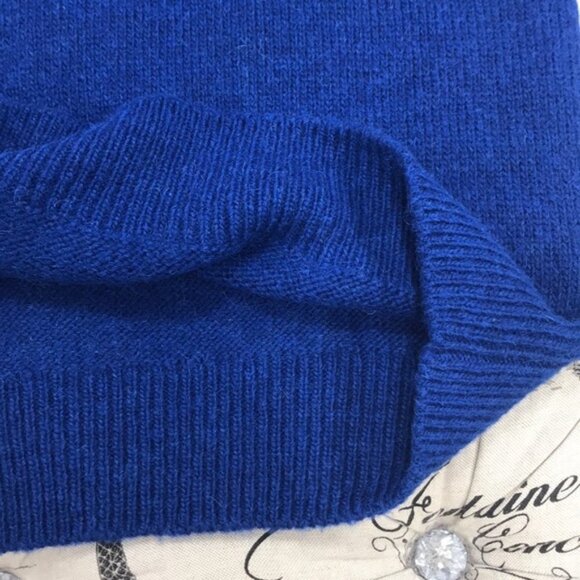 MONCLER Logo Stripe Panel Knit Sweater In Blue - Picture 8 of 10